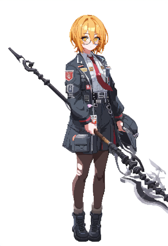 depth of field, 1girl, {{don quixote (limbus company)}}, {{{{pixel art}}}}, flat s-3559233752