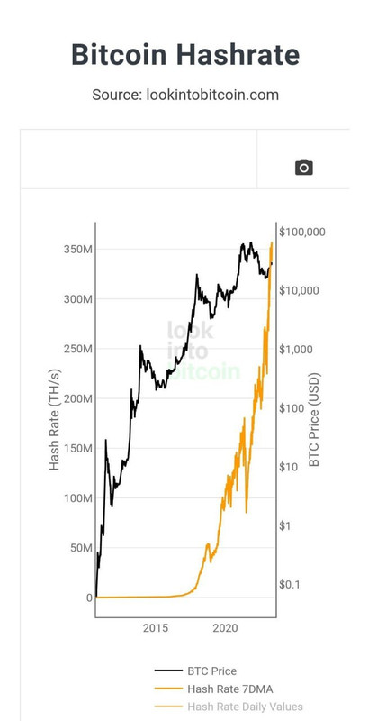 рост хэшрейта и рост битка