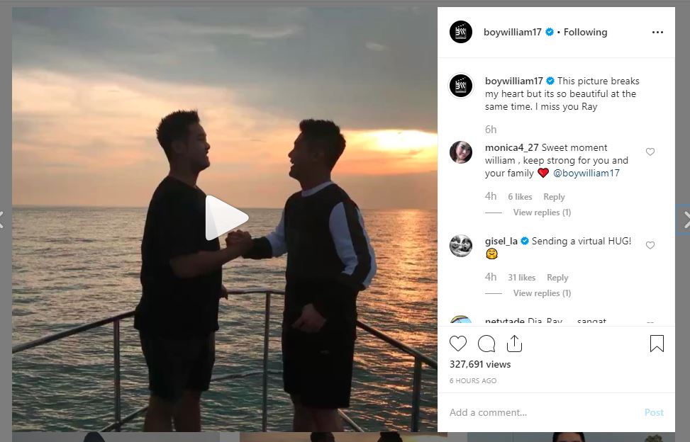 Boy William membagikan video kenangan bersama mendiang sang adik, Raymond Hartanto