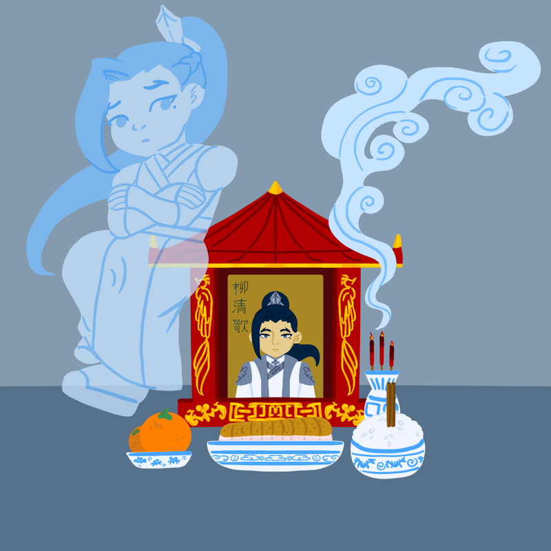 ghost lqg stands by his altar