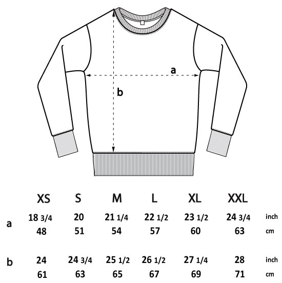 sweatshirt size guide