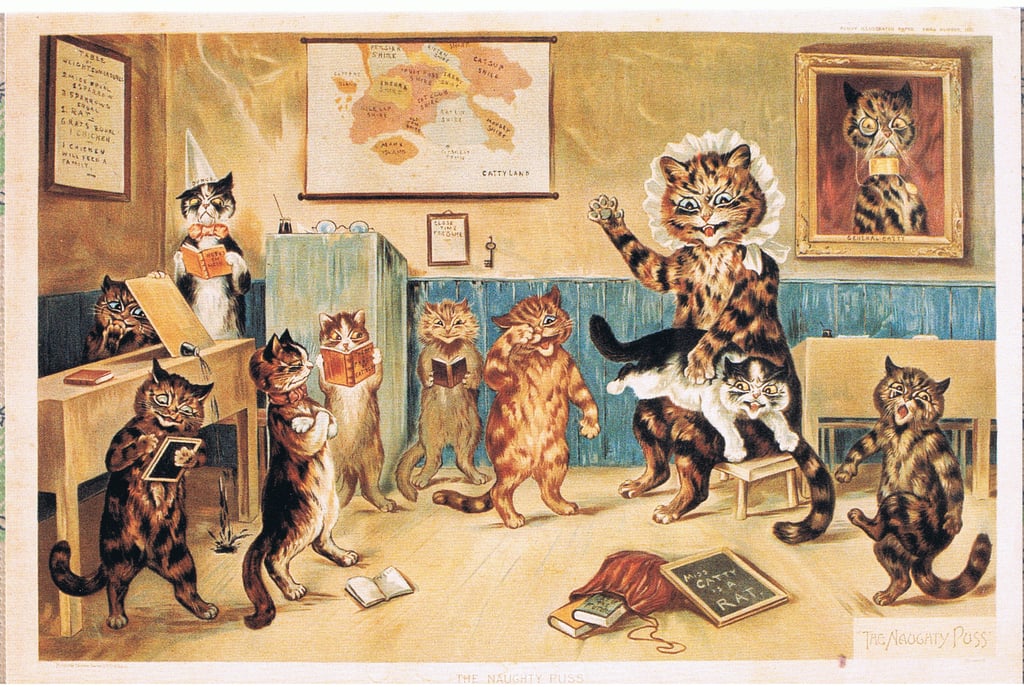 03-Louis-Wain-The-Naughty-Puss-Postcard-1960s-Meister-Drucke-378883