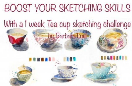 Watercolor Sketching Challenge: 7 Days of Tea Cups to boost your skills !