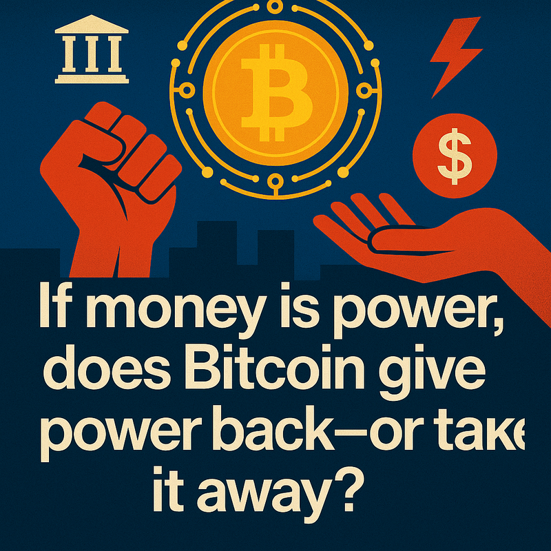 If money is power, does Bitcoin give power back — or take it away?