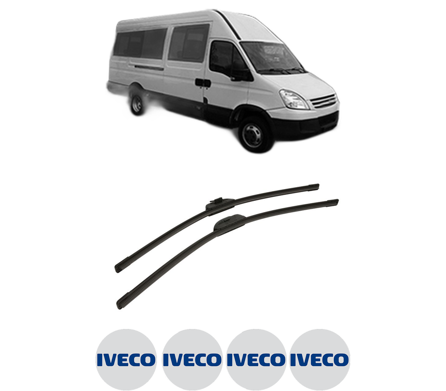 Set stergatoare auto IVECO DAILY IV Bus din 2006-2011, pentru parbriz auto, 2 bucati, Bosch Aerotwin Retro Truck, din cauciuc siliconat rezistent, 4 Stickere Auto IVECO