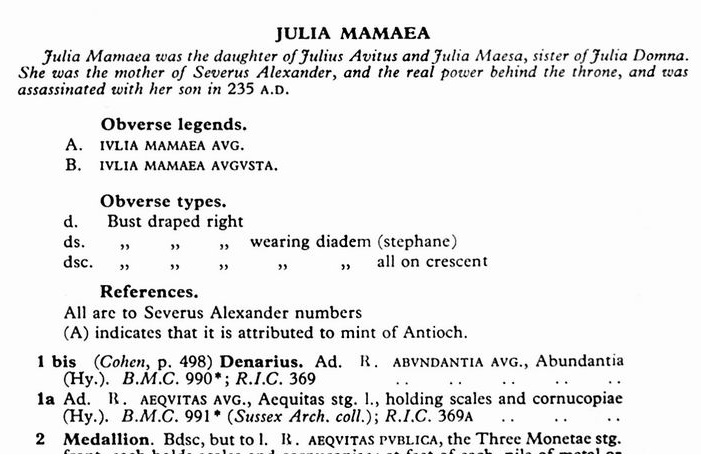 Denario de Julia Mamaea. AEQVITAS AVG. Jm22