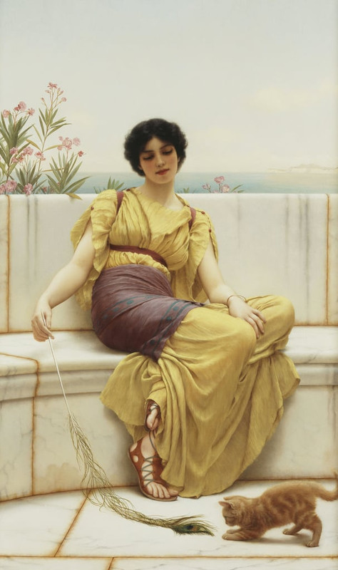 John-William-Godward-Idleness-1900-Meister-Drucke-822955