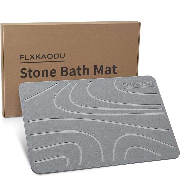 Amazon: FLXKAODU Alfombra de baño de piedra