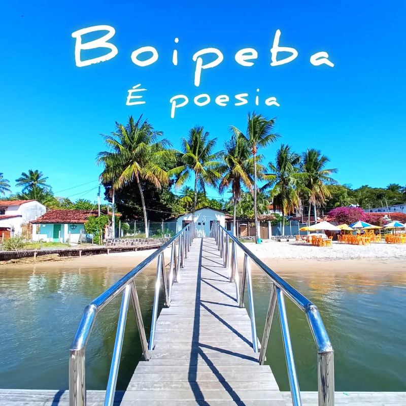 Ponte de chegada à Ilha de Boipeba na Praia da Boca da Barra - vista aérea