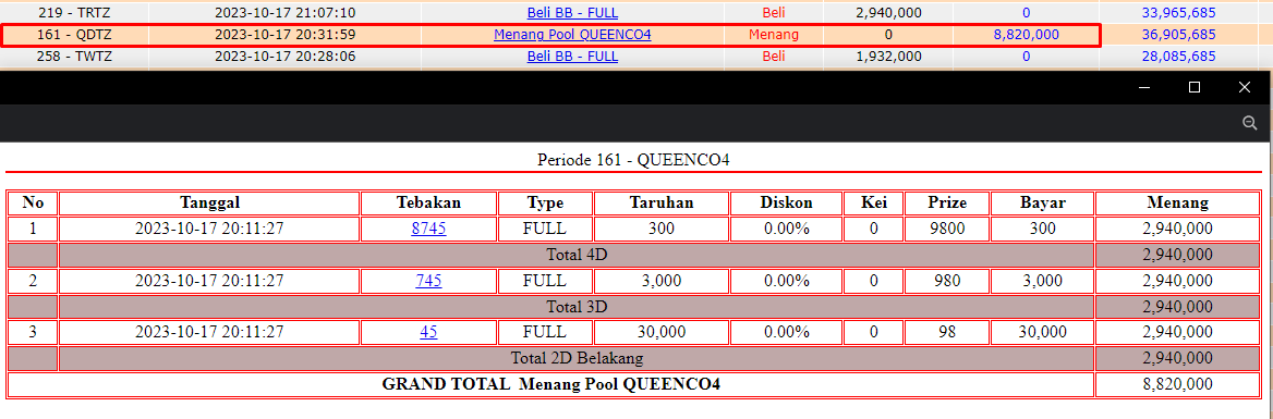 Bukti JP togel hari ini