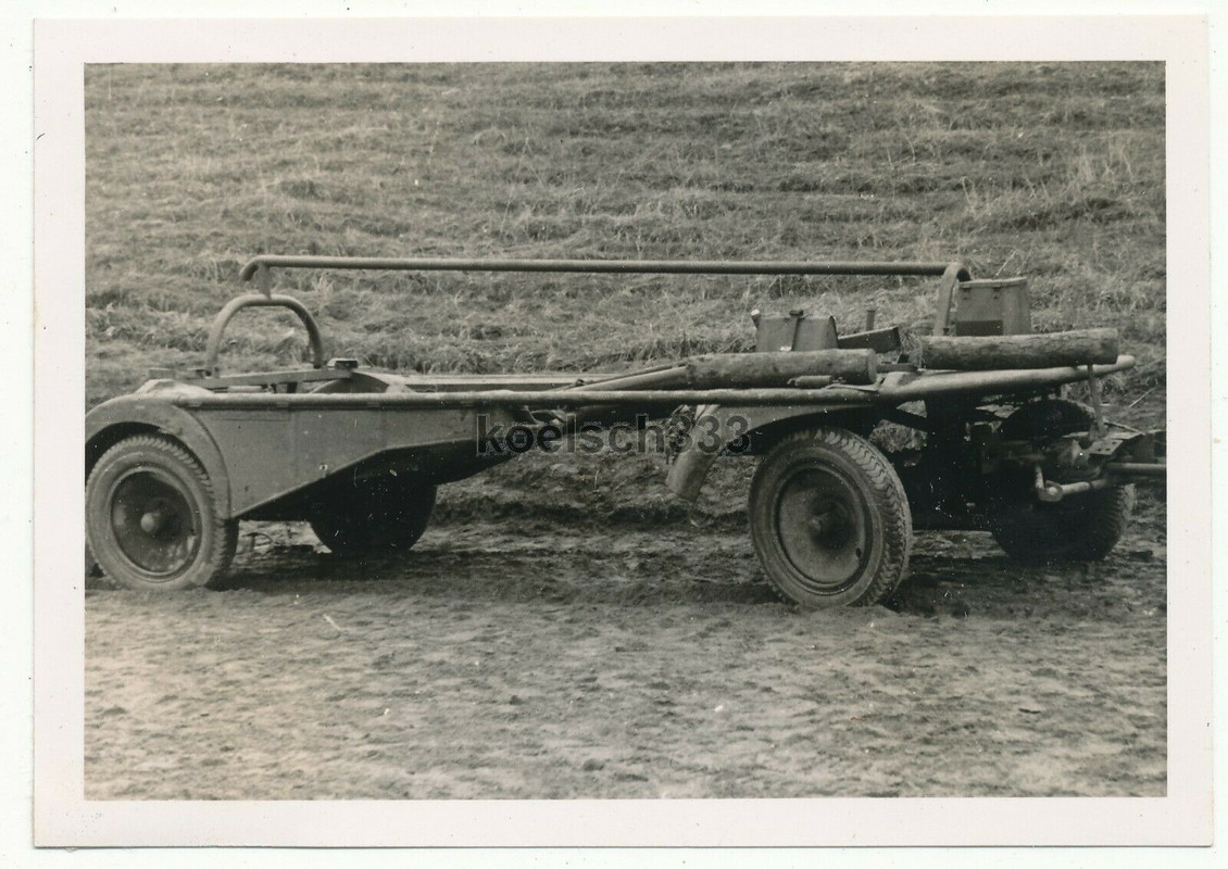 ! Foto Pioniere der Wehrmacht Sonderanhänger für Sturmboote Sd. Anh