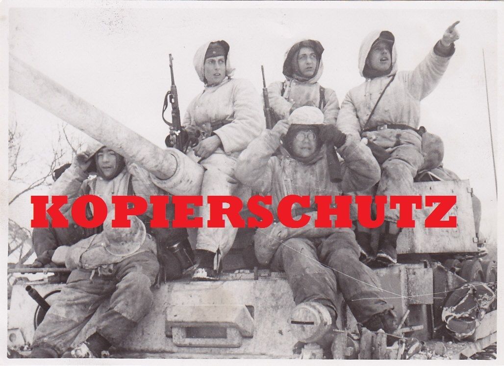 Presse-Foto Panzer IV Lang Wintertran weiß Turmn