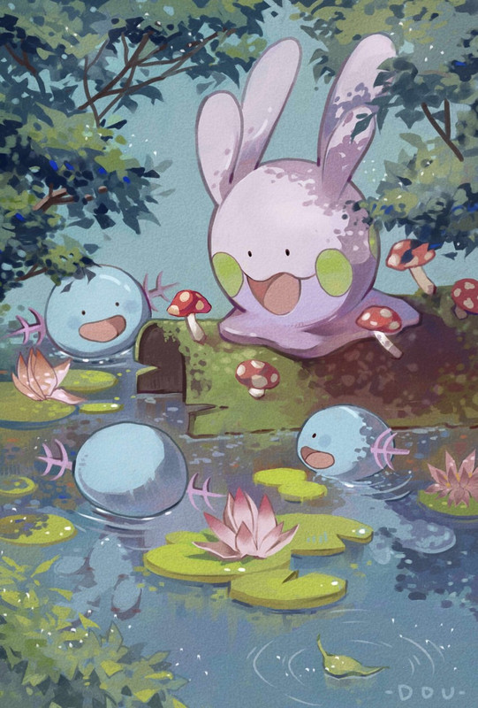 goomy-and-wooper-pokemon-drawn-by-dou-do