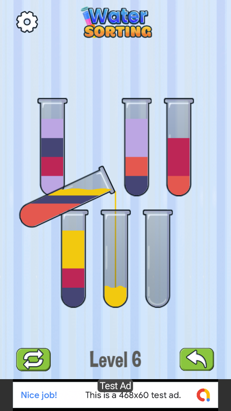 Water Sorting - Puzzle Game Android Studio Project with AdMob Ads + Ready to Publish