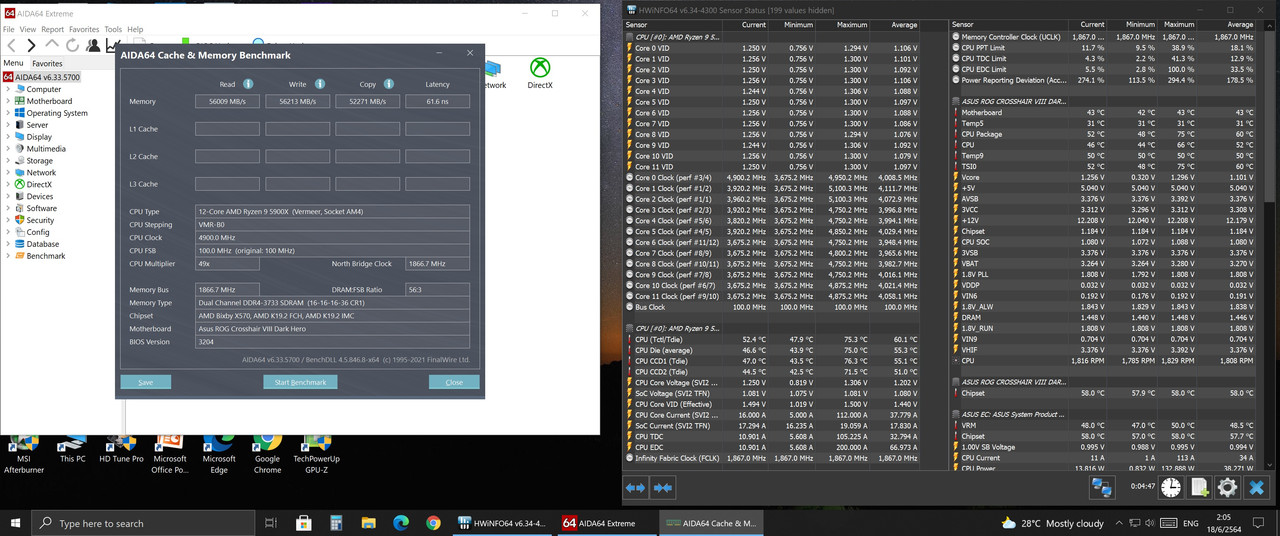 AIDA 5900X R3733c16v1.45 Of-0.2000 M10X Cu 25 Hz200