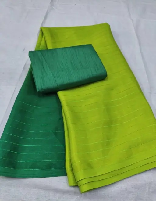 Two-Tone Georgette Green2 Saree With Blouse (R102)