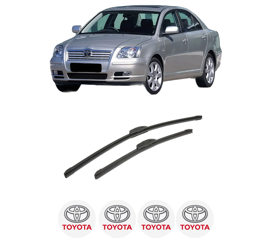 Set stergatoare auto TOYOTA AVENSIS Saloon (_T25_) din 2003-2008, pentru parbriz auto, 2 bucati, Bosch Aerotwin Retrofit, din cauciuc siliconat rezistent, 4 Stickere Auto TOYOTA