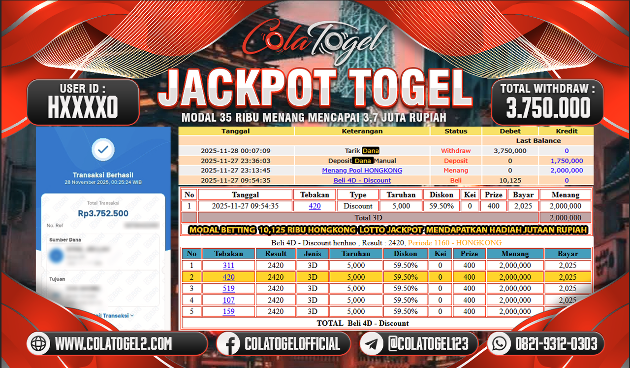 JACKPOT HONGKONG LOTTO!!