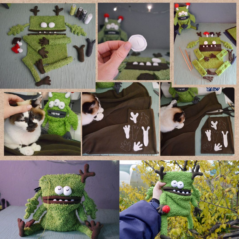 2_ MONSTER ZIPPER HANDBAG (TWIG HORNS)