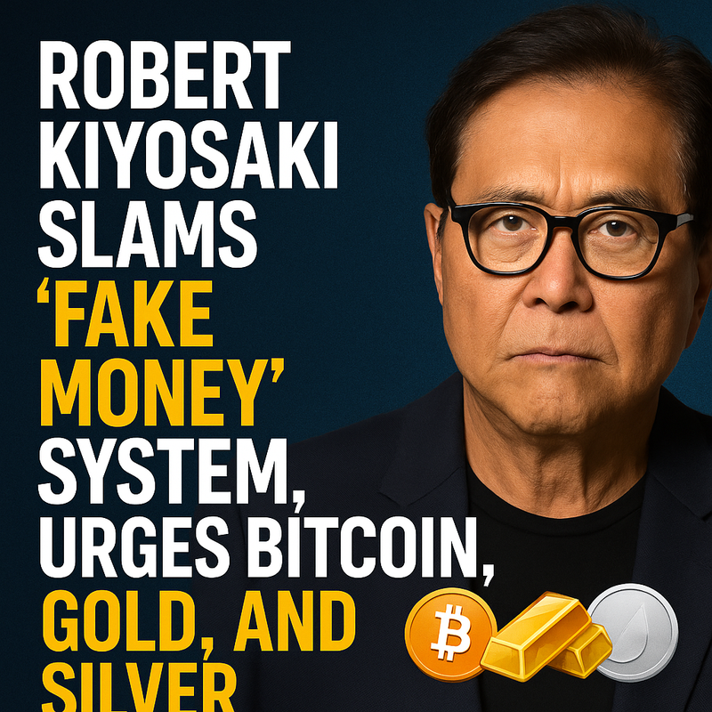 Robert Kiyosaki Slams “Fake Money” System, Urges Bitcoin, Gold, and Silver as True Wealth