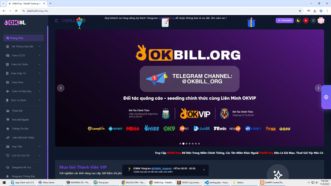 BILLVN dashboard