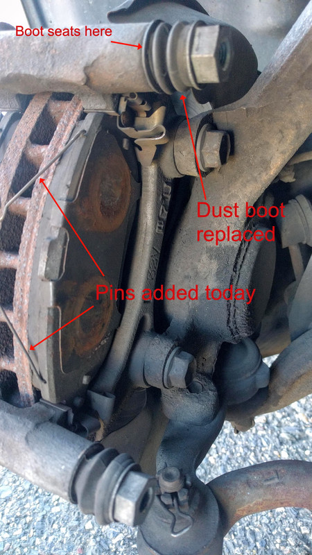 Brake pads on torque plate