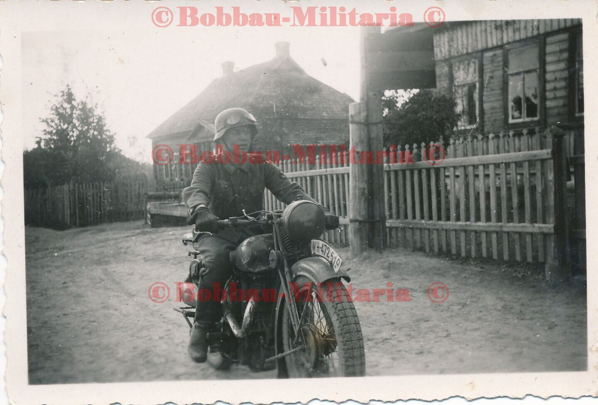 Foto Russland Wehrmacht Kradmelder Motorrrad NSU BMW Zündapp DKW bike KRAD