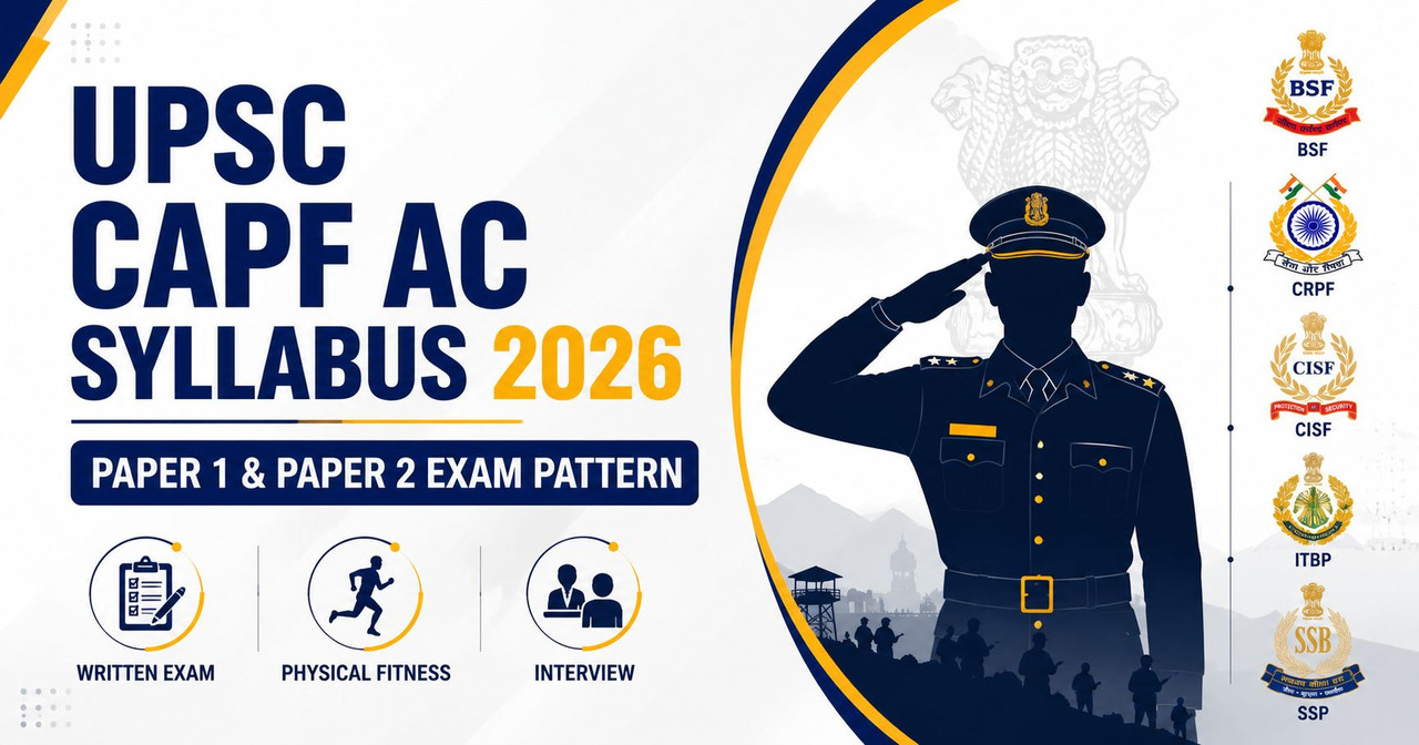 UPSC CAPF AC Syllabus 2026 Paper 1 and Paper 2 exam pattern and selection process for Assistant Commandant