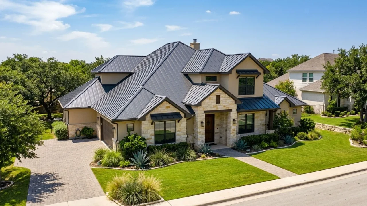 Low maintenance metal roof in good condition San Antonio