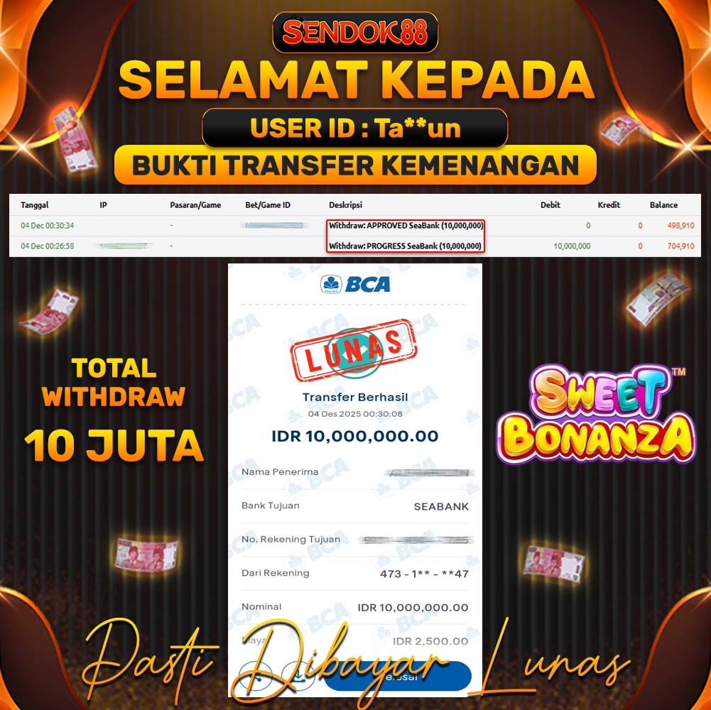 SENDOK88 JEPE! SWEET BONANZA Rp 10.000.000,- LUNAS!