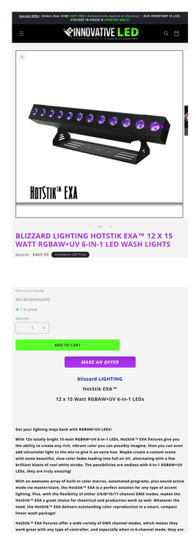 innovativeledsales com products led wash lights blizzard lighting hotstik exa