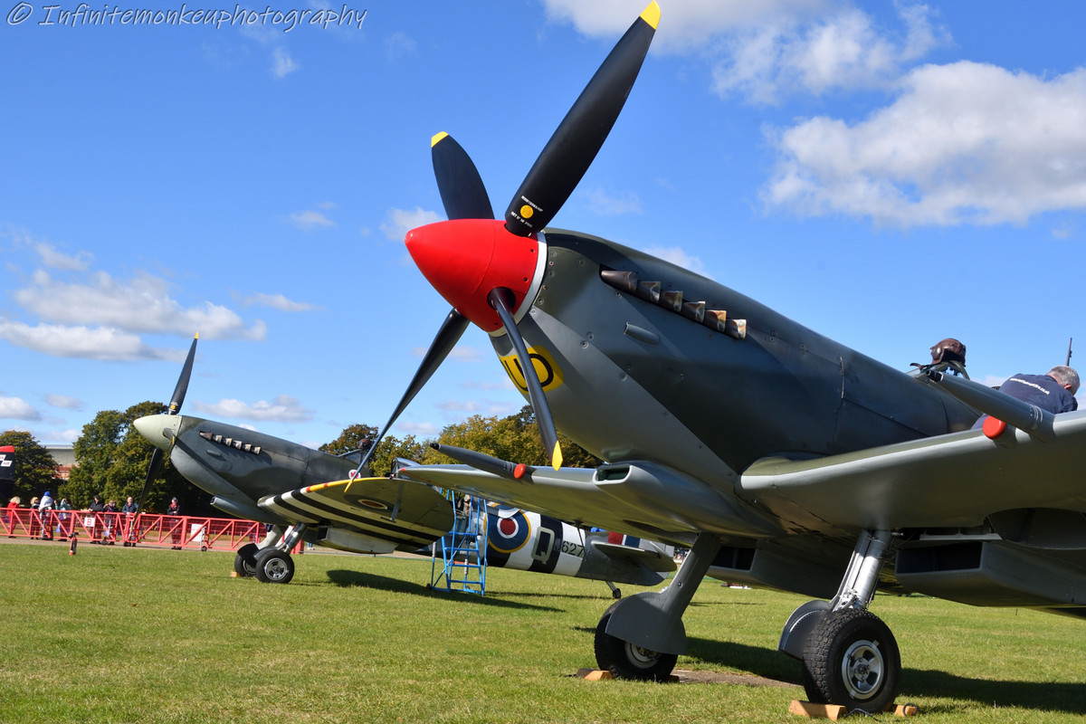 Spitfires RW382 and MJ627 on Duxford ops - Aviation Photography