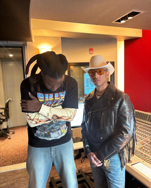 Pharrell In The Studio With Shaboozey