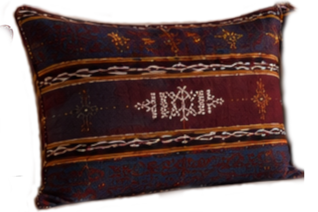 Moroccan Burgundy Lumbar Pillow