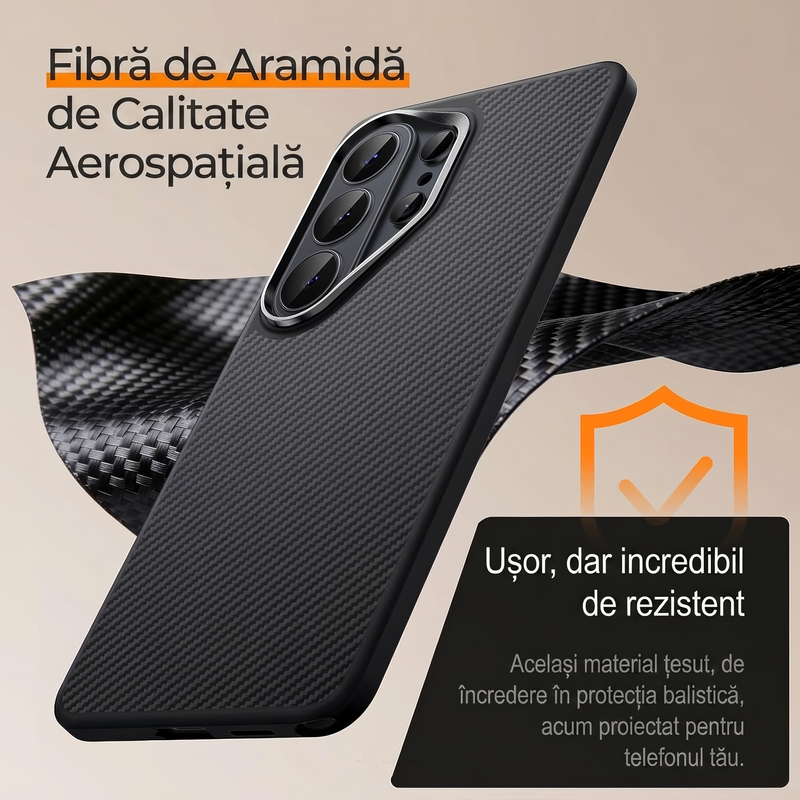 Husa pentru Samsung S26 Ultra Daden® Armor Pro din fibra de aramida/Kevlar, MagSafe Integrat, Margini portejate, Protectie Antisoc, Camera Ultra Safe, Negru 2d FZDCKf Qu CZkrx6o Qx v A z Yikb Rk CSIO8j Ki Utl WRh A cover
