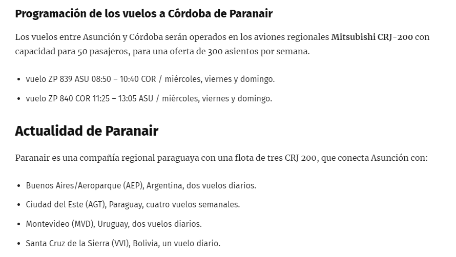 Asunción – Córdoba: hoy se inauguran los vuelos de Paranair - Anuncios de nuevas rutas de aerolíneas