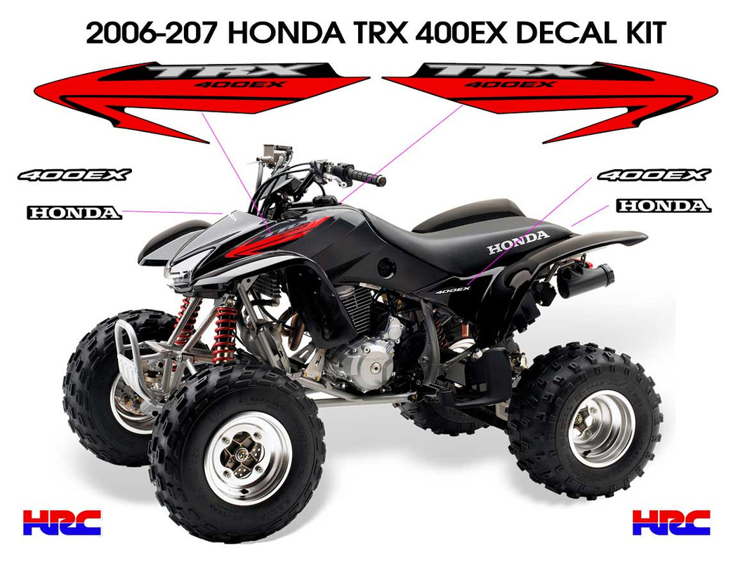 2006 2007 HONDA TRX 400EX Decal Sticker OEM kit Black Plastic 400 ATV Quad  | eBay