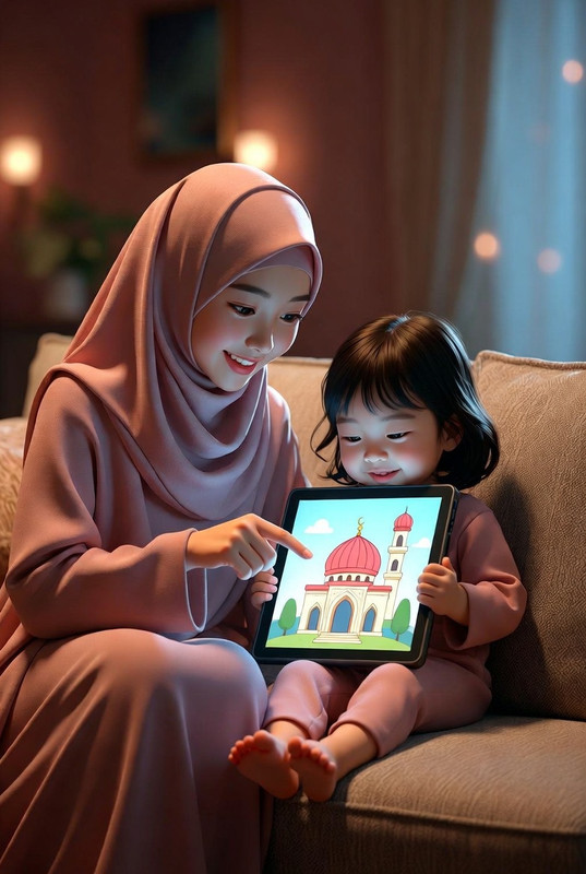 Enfants musulmans apprenant