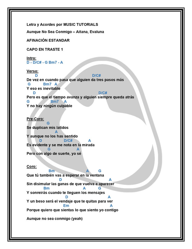 Cómo tocar "Aunque No Sea Conmigo" de Aitana, Evaluna en Guitarra (Tutorial  + PDF GRATIS) ⋆ Music Tutorials