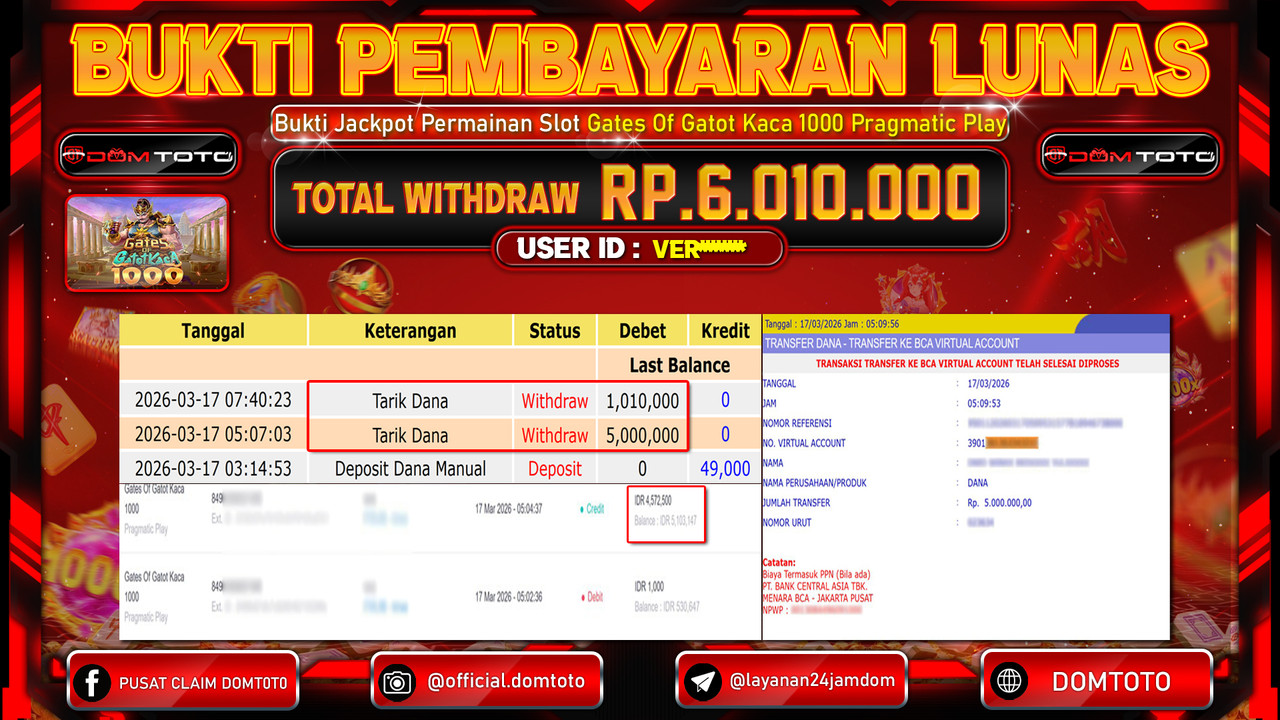JACKPOT SLOT Gates Of Gatot Kaca 1000 Pragmatic Play 17 MARET 2026