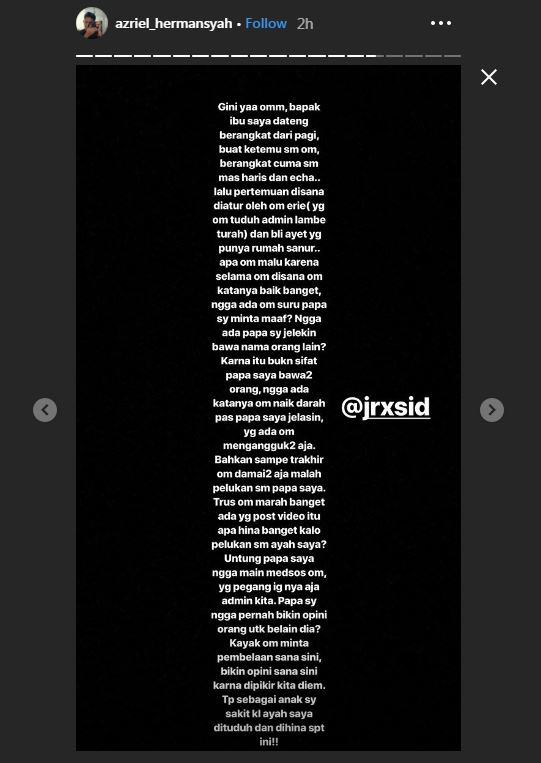 Insta story Azriel.