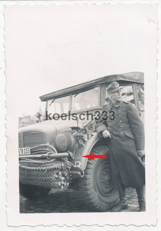 Foto schwerer Einheits PKW mit Kennung 15. Panzer Division Afrika Korps Kübel