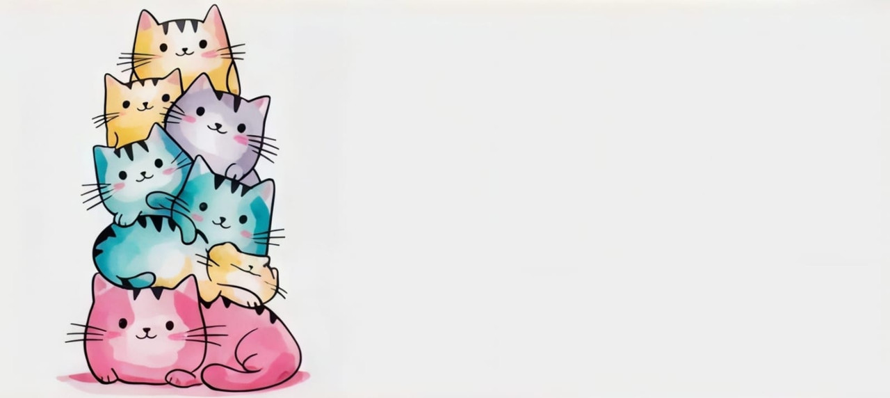 🐱 NovaPad Kawaii Cat Stack Mousepad