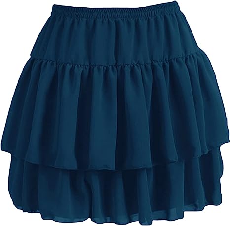Women's Flared Short Skirts Basic Versatile Pleated Mini Skater Elastic Skirts - Picture 18 of 47