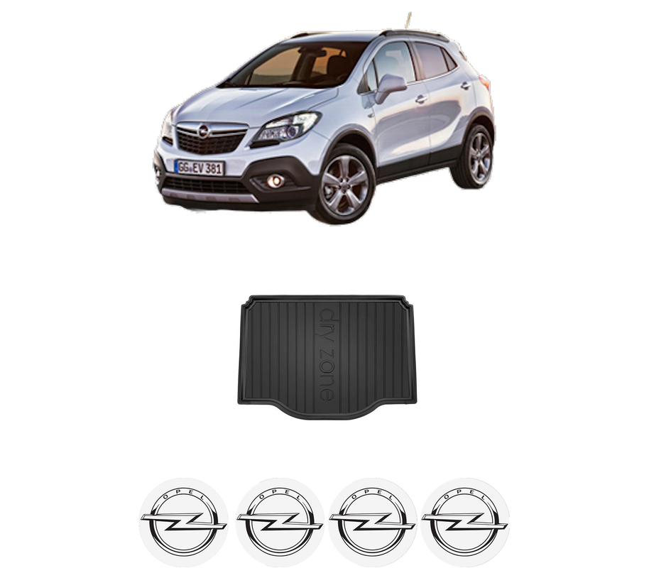 Tavita Portbagaj OPEL MOKKA / MOKKA X (J13) din 2012-2019, Protectie Portbagaj Auto, 4x Stickere auto cu OPEL