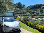 Enjoying the European landscapes with our Model 3
