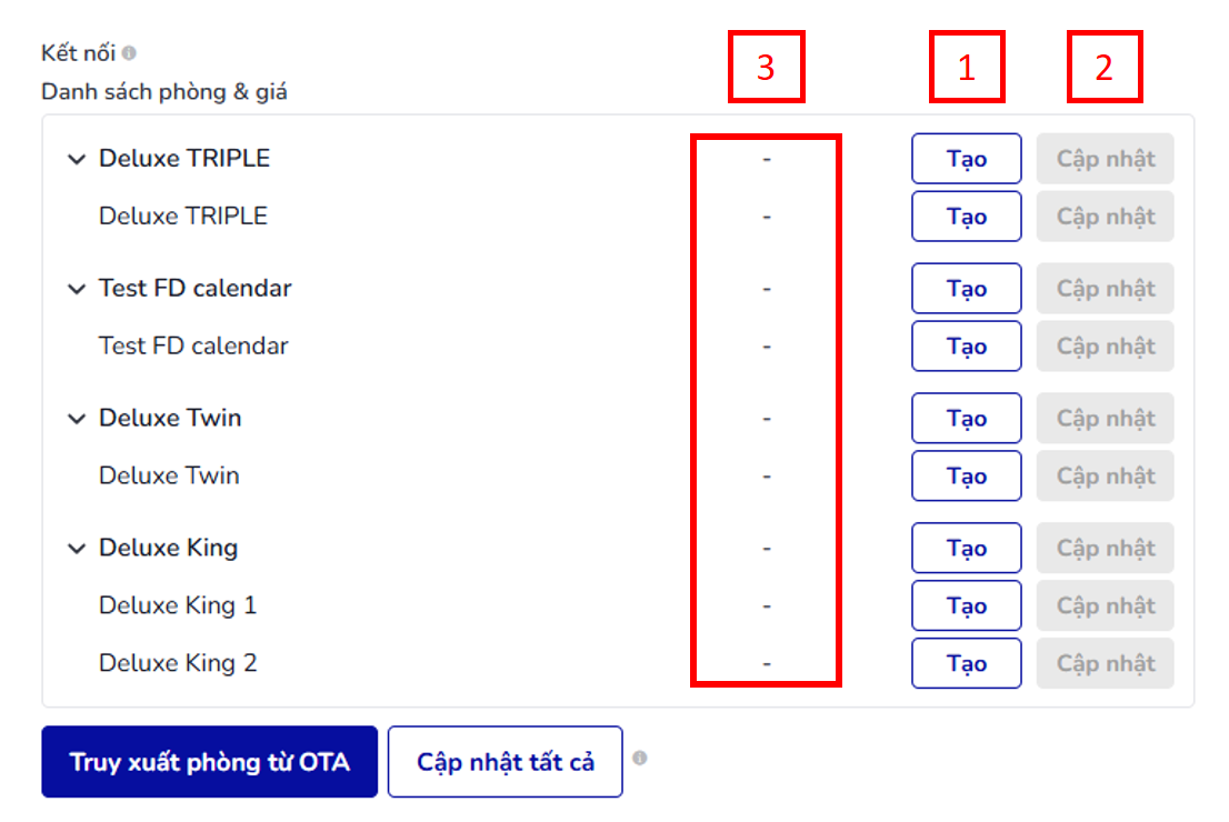 Nút Create và Update