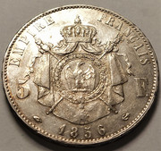 Napoleón III y el II Imperio, Francia: 5 Francos, 1856 IMG-20220414-183754