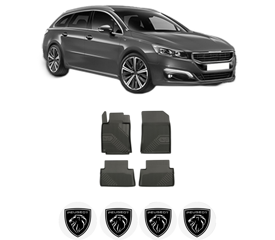 Set covorase presuri PEUGEOT 508 SW I (8E_) din 2010-2018, auto, din cauciuc thermoplastic, 4 Stickere auto cu PEUGEOT