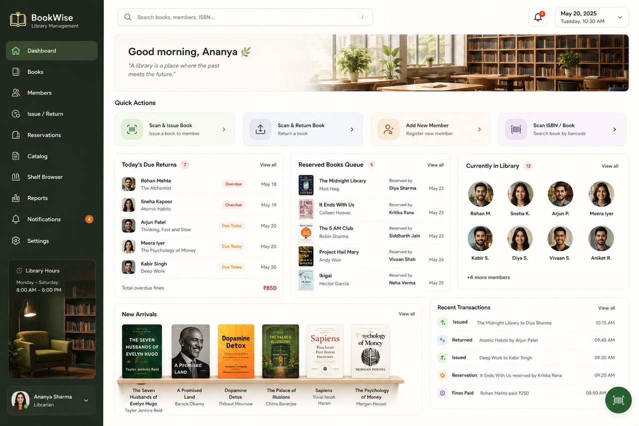 Library Management System final year project sample